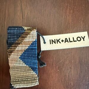 ALLOY Geometric Beaded Bracelet in Blue and Gold